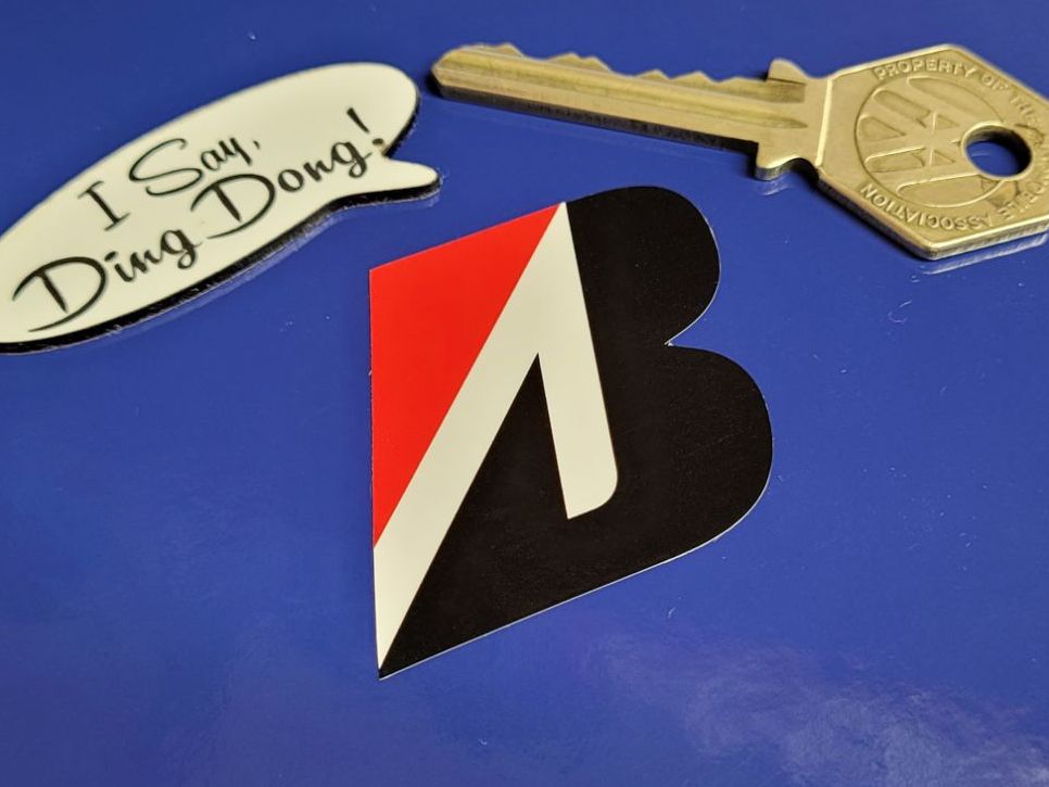 Bridgestone Black, Red & White Logo Stickers - 1.5" Pair