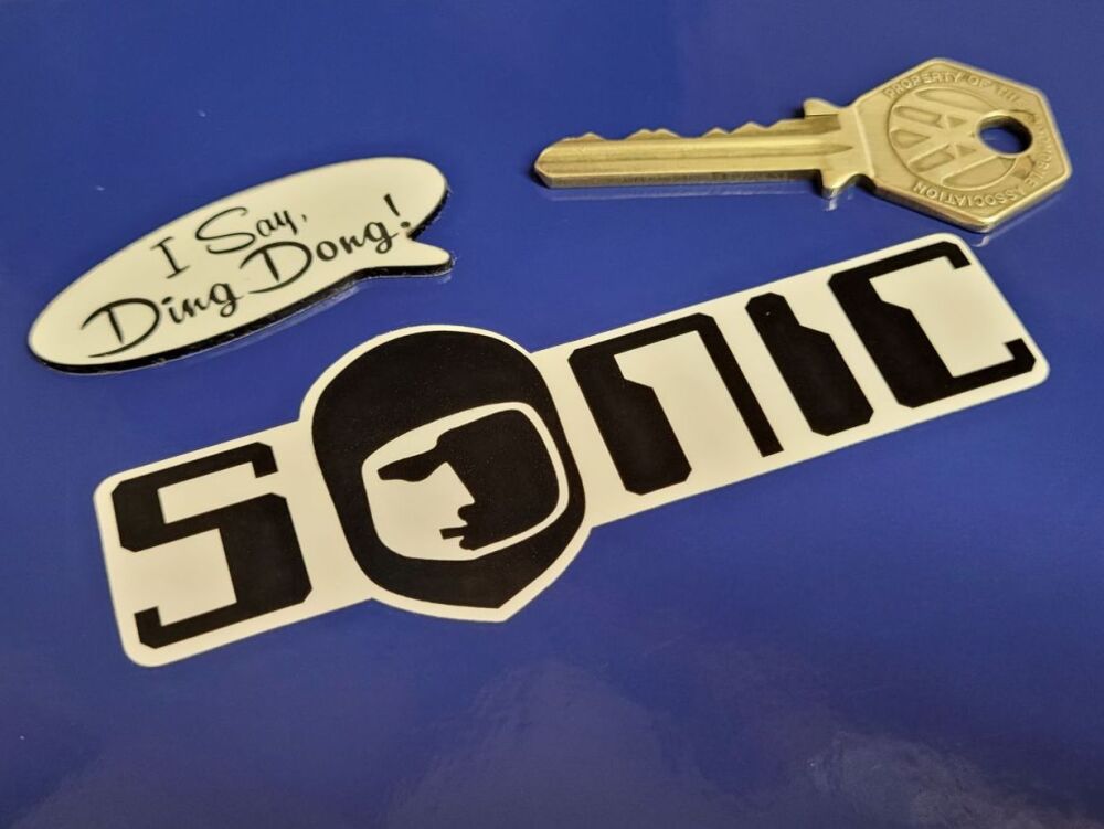 Sonic Black & White Shaped Stickers - 4" Pair