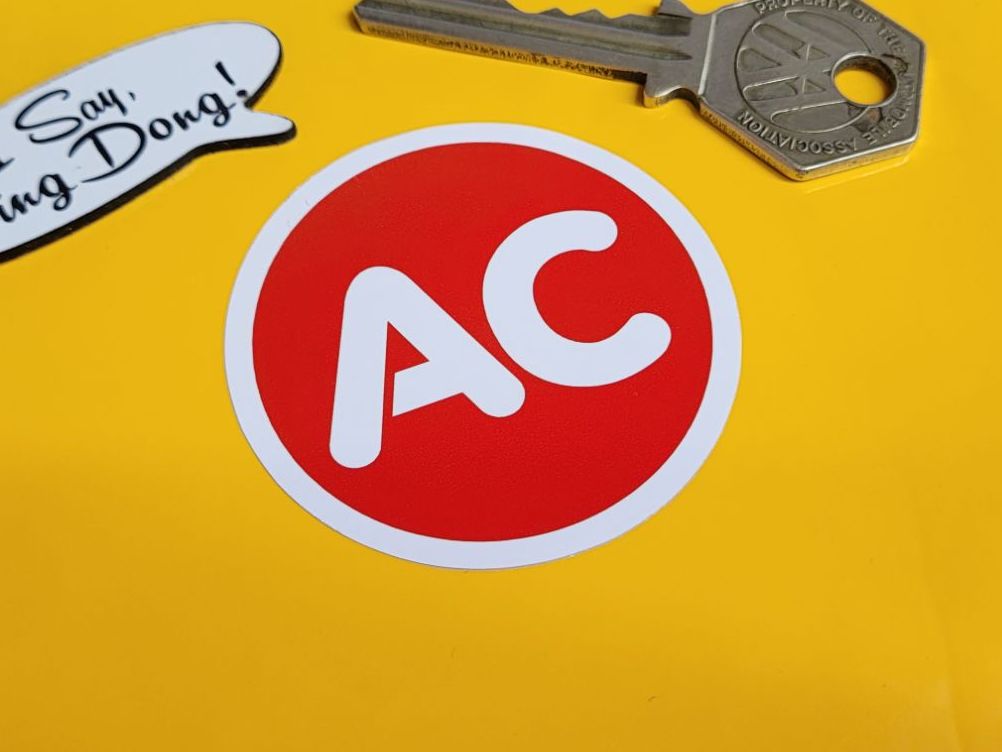 AC Red Circular Stickers - 2" Pair