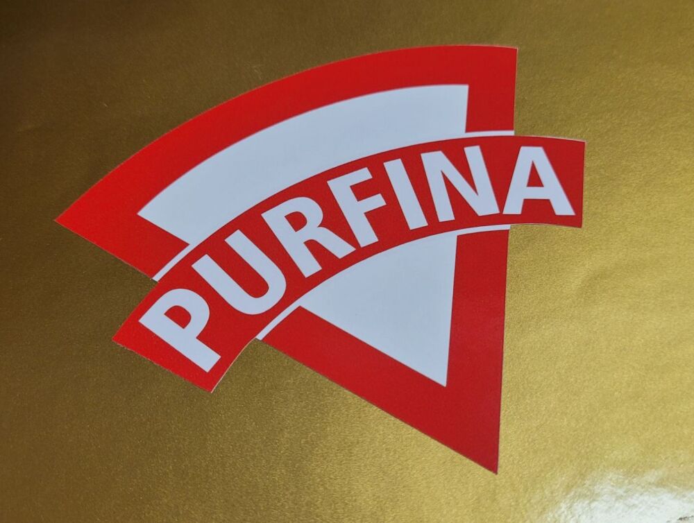 PurFina Old Style Red & White Shaped Petrol Can Sticker - 10"