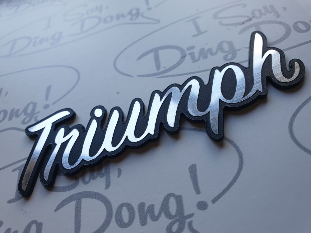 Triumph Script Style Self Adhesive Bike Badge - 4" / 100mm