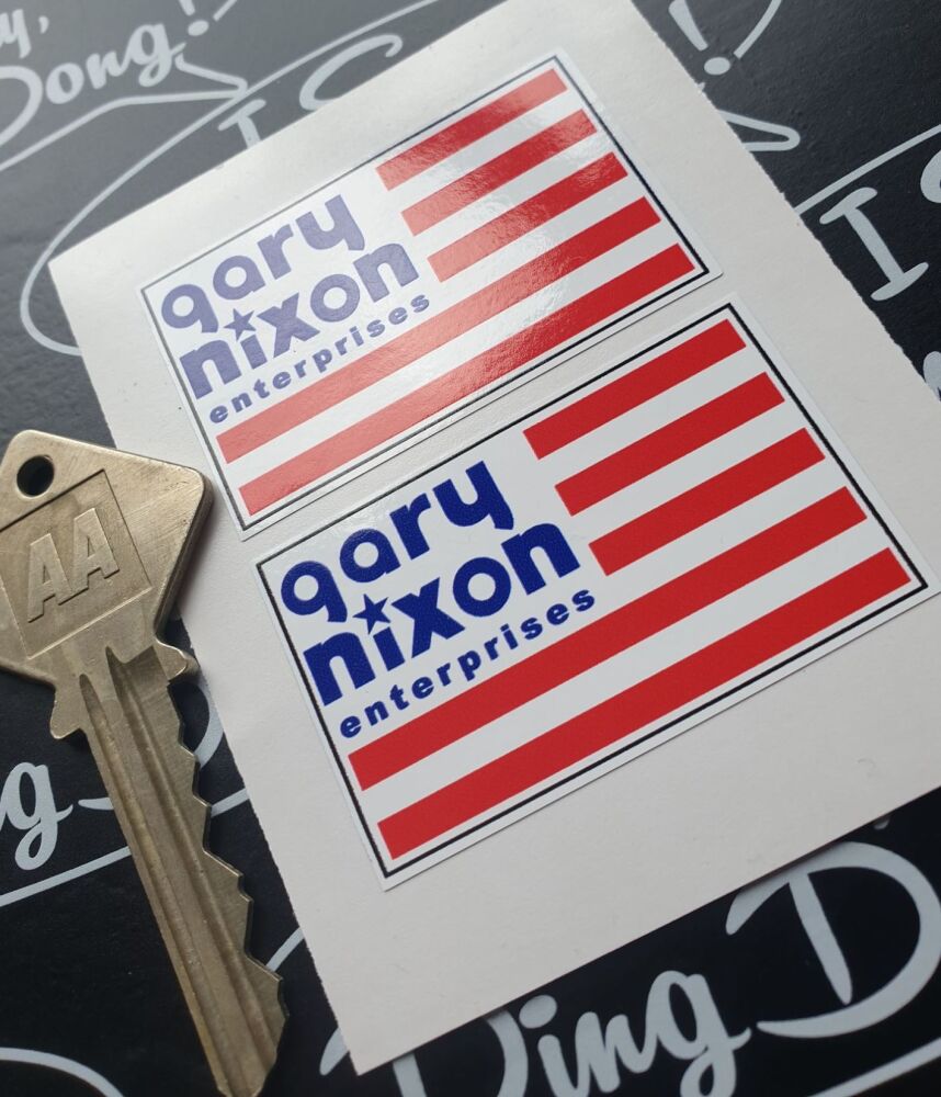 Gary Nixon Enterprises USA Flag Sticker 2" pair