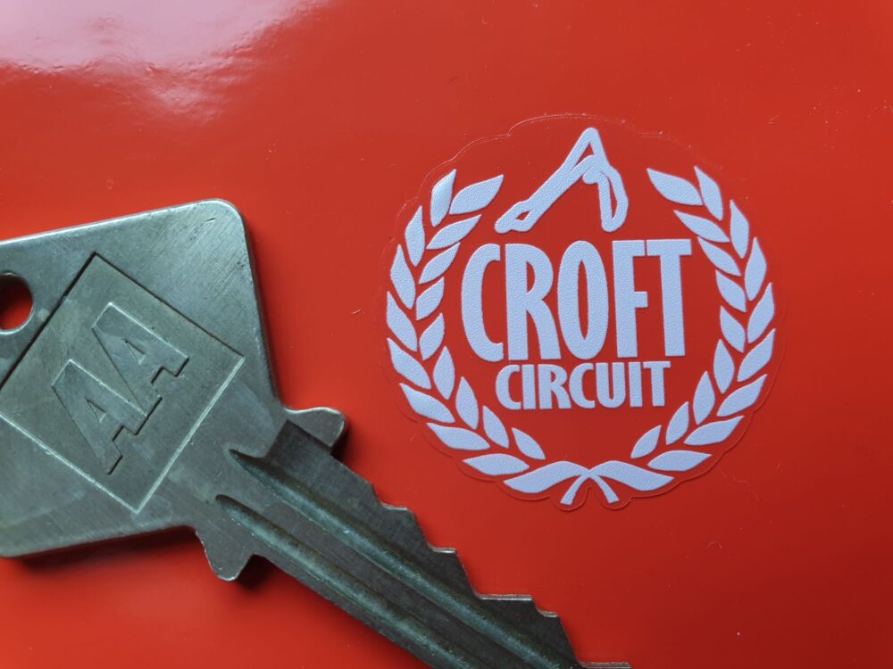 CROFT Circuit Car sticker White or Black on Clear vinyl, Face stick or regular sticky back.