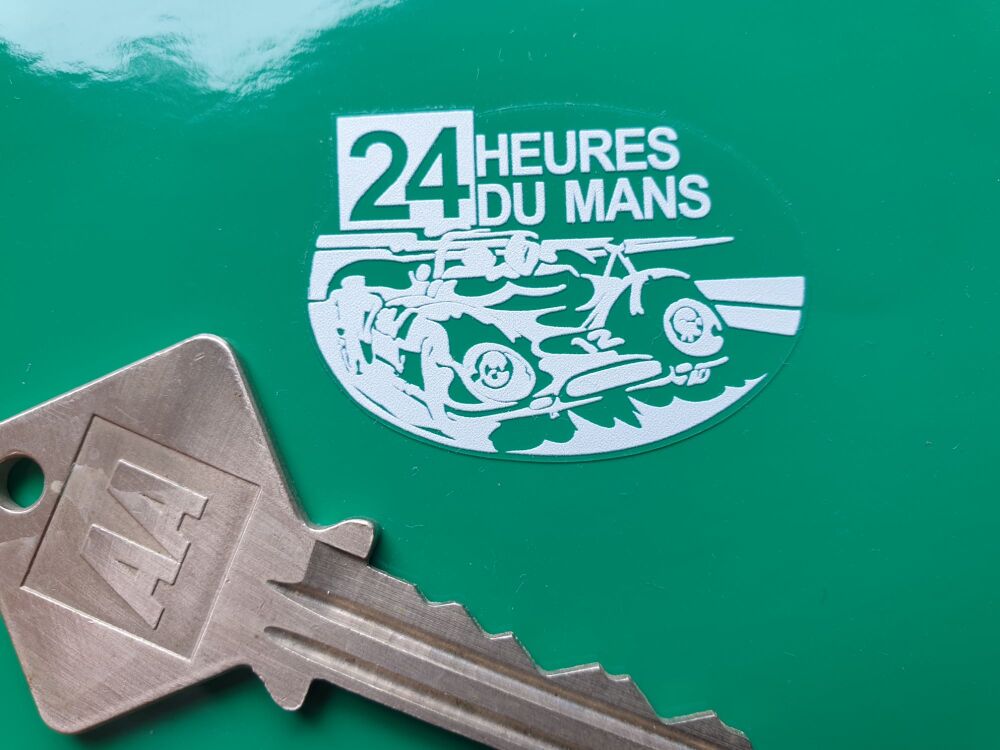 24 HEURES DU MANS LEMANS Circuit Car sticker White or Black on Clear vinyl, Face stick or regular sticky back.