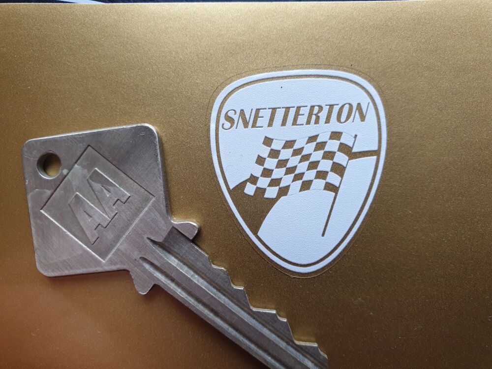 SNETTERTON Circuit Car sticker White or Black on Clear vinyl, Face stick or regular sticky back.