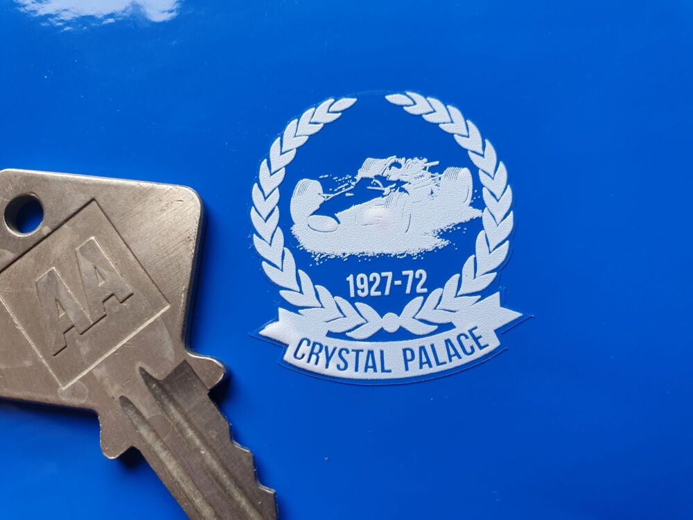 CRYSTAL PALACE Circuit Car sticker White or Black on Clear vinyl, Face stick or regular sticky back.