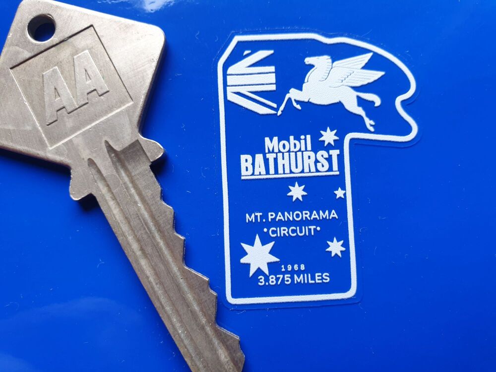 BATHURST MOUNT PANORAMA Circuit Car sticker White or Black on Clear vinyl, Face stick or regular sticky back.