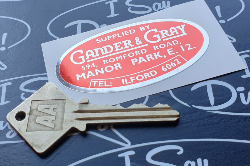 GANDER & GRAY Manor Park, ILFORD ROYAL ENFIELD Motorcycle Dealer Sticker - 2.5"