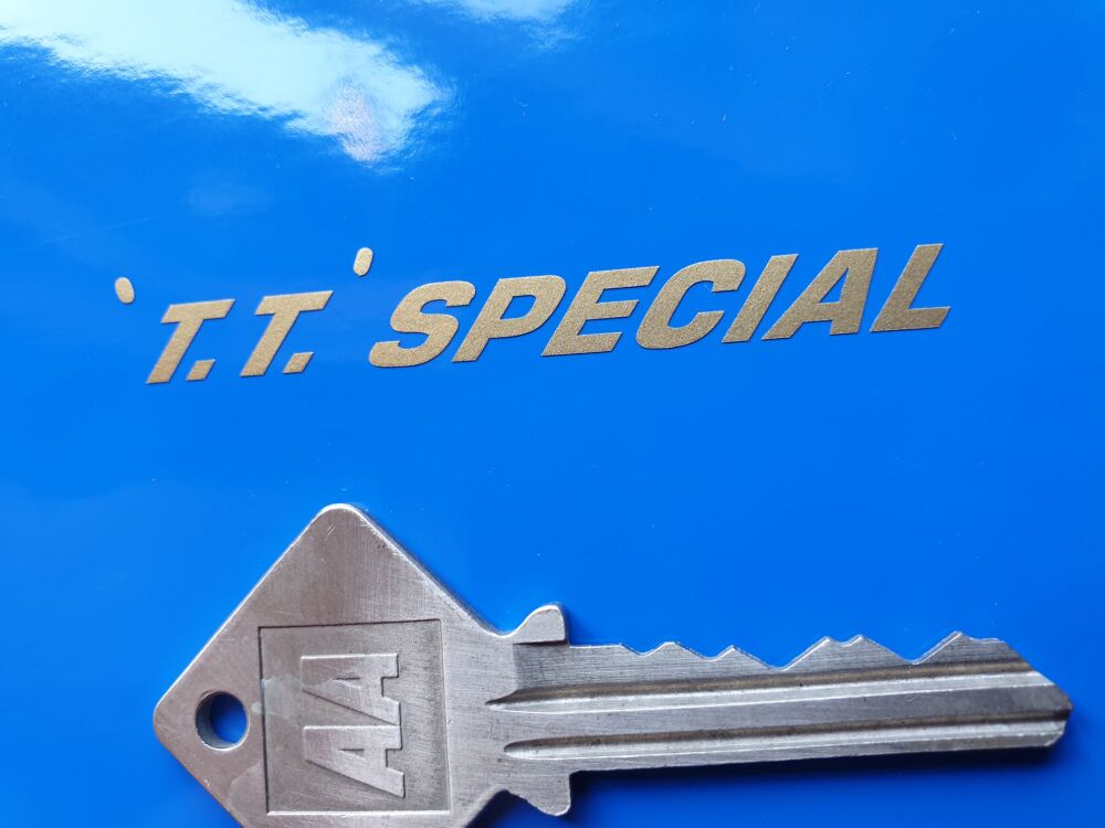 TT SPECIAL Bonneville  Cut Vinyl Gold Script Stickers. 2.5" Pair.