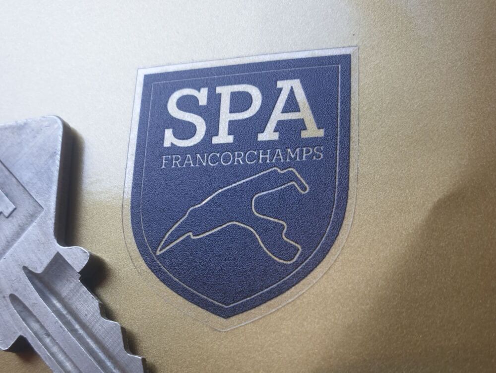 A SPA FRANCORCHAMPS Circuit Car sticker White or Black on Clear vinyl, Face stick or regular sticky back.