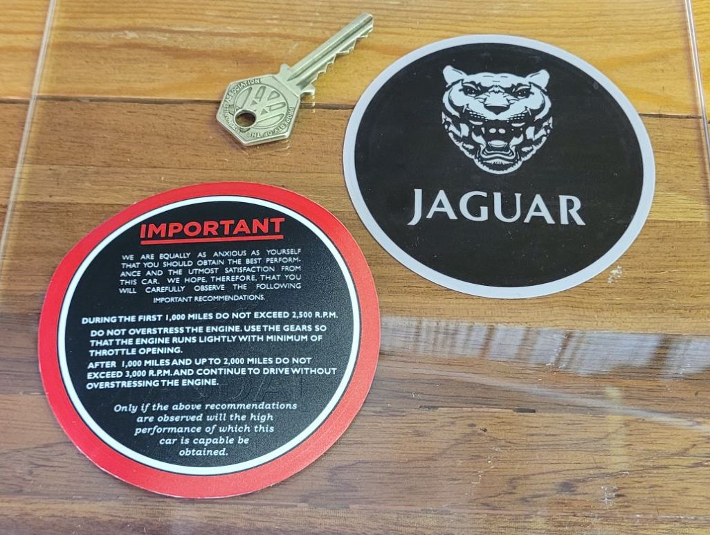 Jaguar E-Type Important Recommendations Double Sided Sticker - 3.75"