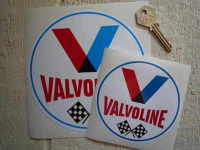 Valvoline Old Style Round Stickers. 3", 4" or 6" Pair.