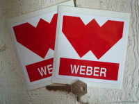 Weber 'W' Red & White Stickers. 4"Pair.