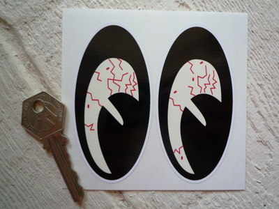 Old Farts Moon Eyes Classic Helmet Stickers. 3.5