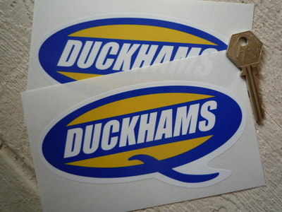 Duckhams 'Q' Shaped Stickers. 6" or 8" Pair.