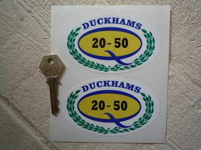 Duckhams Q 20-50 & Garland Stickers. 4" Pair.