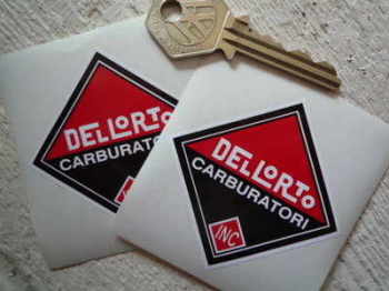 Dellorto Carburatori Inc Diamond Shaped Stickers. 60mm or 80mm Pair.