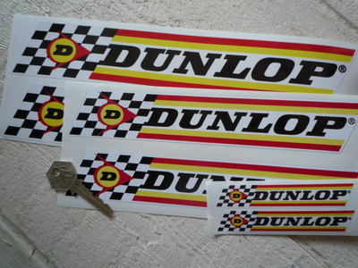 Dunlop Check & Stripes Stickers. 4", 6", 9", or 11" Pair.