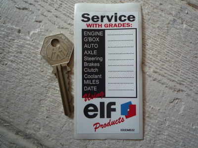Elf 'Service Using Elf Products' Service Sticker. 3.75".