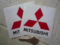 Mitsubishi Colour Stickers. 4" or 6" Pair.