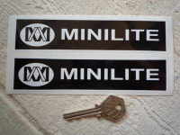 Minilite Black & White Oblong Stickers. 6
