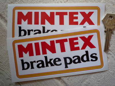 Mintex Brake Pads Oblong Stickers. 6" or 6.5" Pair.
