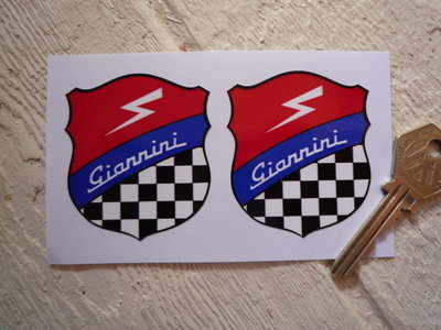 Giannini Shield Style Stickers. 1" or 2" Pair.