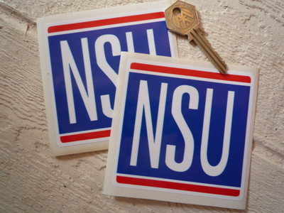 NSU Classic Square Stickers. 2" or 3.5" Pair.