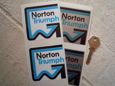 Norton Blue Style Stickers. 3" Pair.