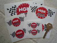 NGK Spark Plugs Chequered Flag Stickers. 2