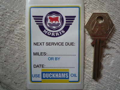 Morris 'Use Duckhams Oil' Service Sticker. 2