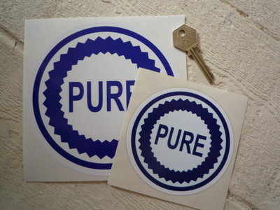 Pure Blue & White Round Stickers. 4", 5", or 6" Pair.
