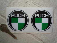 Puch Logo Round Stickers. 2" or 3" Pair.