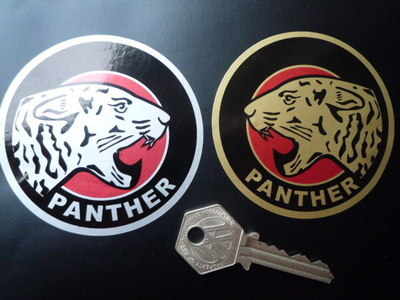 Panther Round Stickers. 3" Pair.