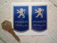 Peugeot Motorcycle Stickers - Blue & Silver - 2.75" Pair