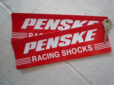 Penske Racing Shocks Oblong Stickers. 10" Pair.