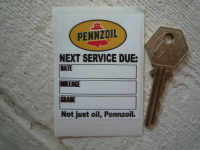 Pennzoil 'Not Just Oil, Pennzoil' Service Sticker. 2.5