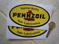 Pennzoil 'Supreme Quality Safe Lubrication' Stickers. 2.5" or 6" Pair.