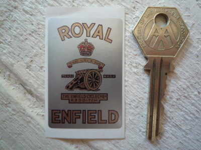 Royal Enfield Gun Oblong Sticker. 2".