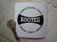 Rootes Black & White Circle Sticker. 3