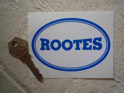 Rootes Blue & White Oval Sticker. 4".