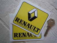 Renault Text & Logo Colour Stickers. 2.25" or 4" Pair.