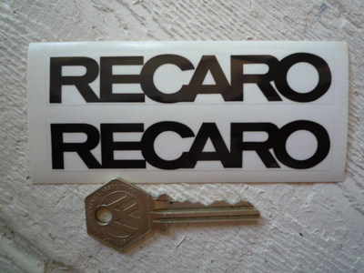 Recaro Seats Black & Clear Stickers 4" Pair
