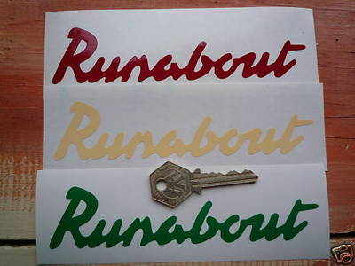 Raleigh Runabout Cut Text Stickers. 6" Pair.