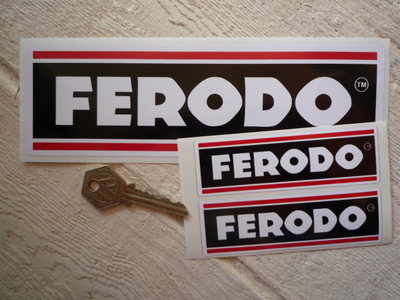 Ferodo Black & Red Line Oblong Stickers - 4", 6", or 8" Pair