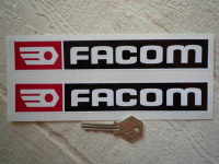 Facom Black, Red & White Oblong Stickers. 5.5