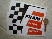 Fram Filters Chequered Oblong Stickers. 6.5