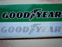 Goodyear White & Black Cut Text Stickers. 6" or 12" Pair.