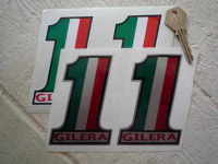 Gilera. No.1 Stickers. 4" Pair.