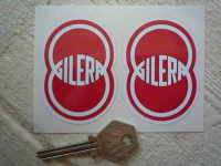 Gilera. Red & White Shaped Stickers. 2